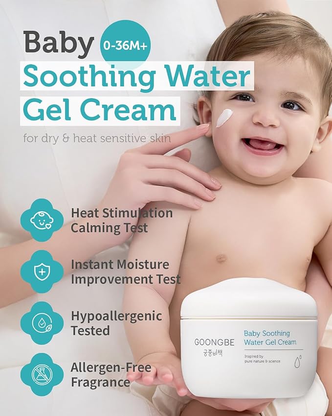 Sun Lotion SPF 40 & Baby Soothing Water Gel Cream - Zinc Oxide Mineral Sunscreen & Cooling Moisturizer - Korean Skincare for Babies Kids - Hypoallergenic Formula, 2.82oz & 3.38oz-Velvo Beauty