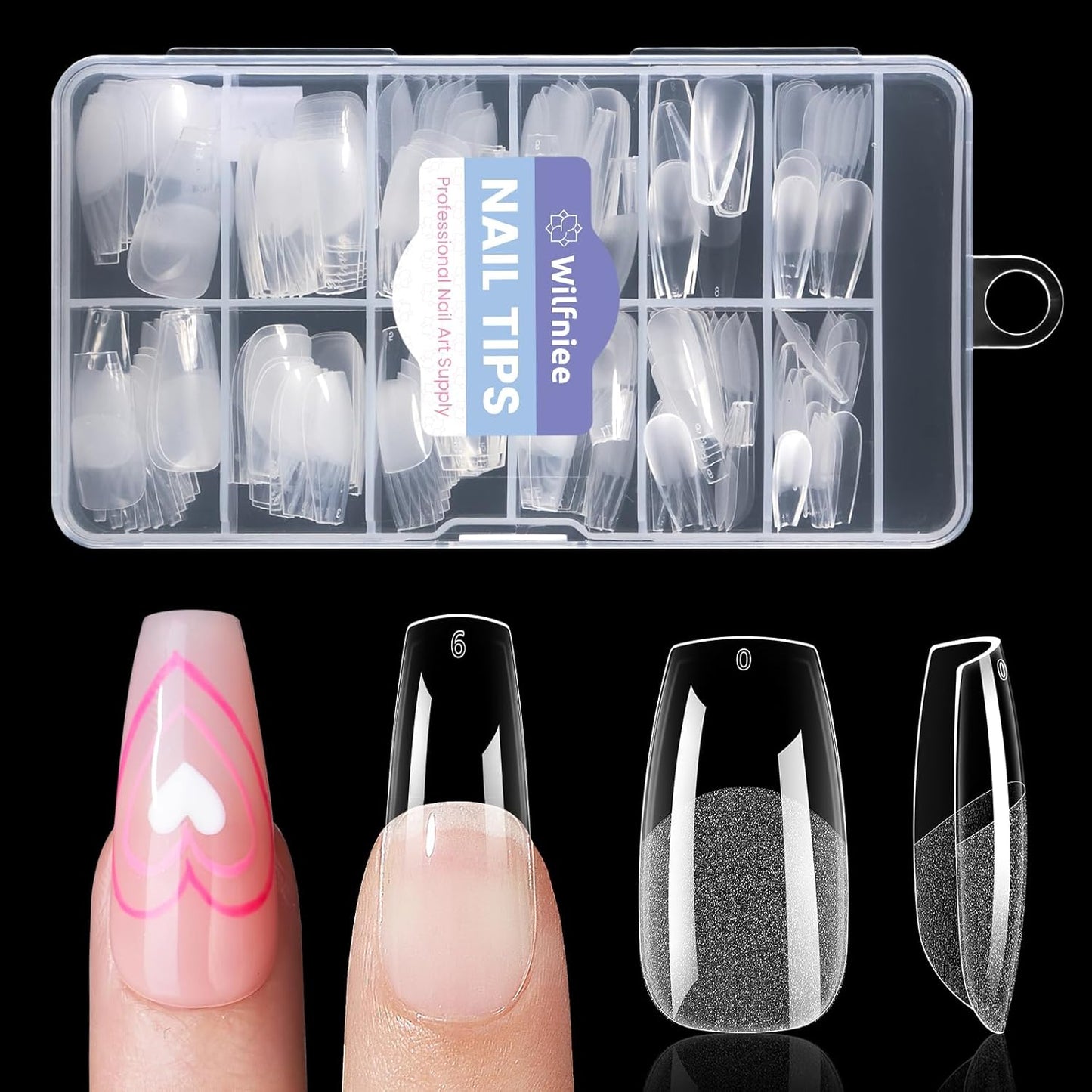 Nail Tips Medium Coffin: 240PCS Soft Gel Medium Coffin Press On Nails, 12Sizes Pre-shaped Acrylic Nail Extension Full Cover for Girls Women Home Salon-Velvo Beauty