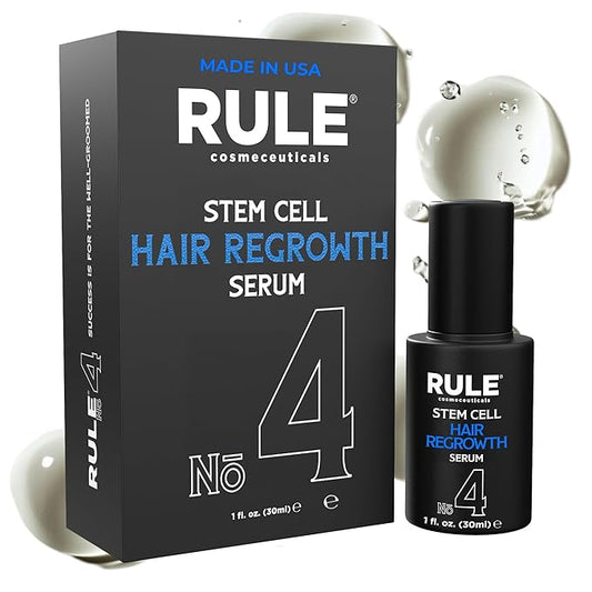 RULE No.4 Stem Cell Hair Growth Serum, Natural Oil with Biotin, Castor Oil & DHT Blocker Saw Palmetto for Thicker Fuller Longer Hair Regrowth, Scalp Serum Hair Loss Treatments for Men & Women-Velvo Beauty