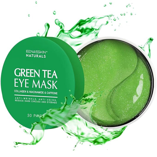 Under Eye Patches for Dark Circles: 30 Pairs Green Tea Eye Gels Pads - Reduce Eye Bags, Wrinkles & Puffy - Skin Treatment Mask Retinol Collagen - Anti Aging & Face Moisturizer For Women (Green Tea)-Velvo Beauty