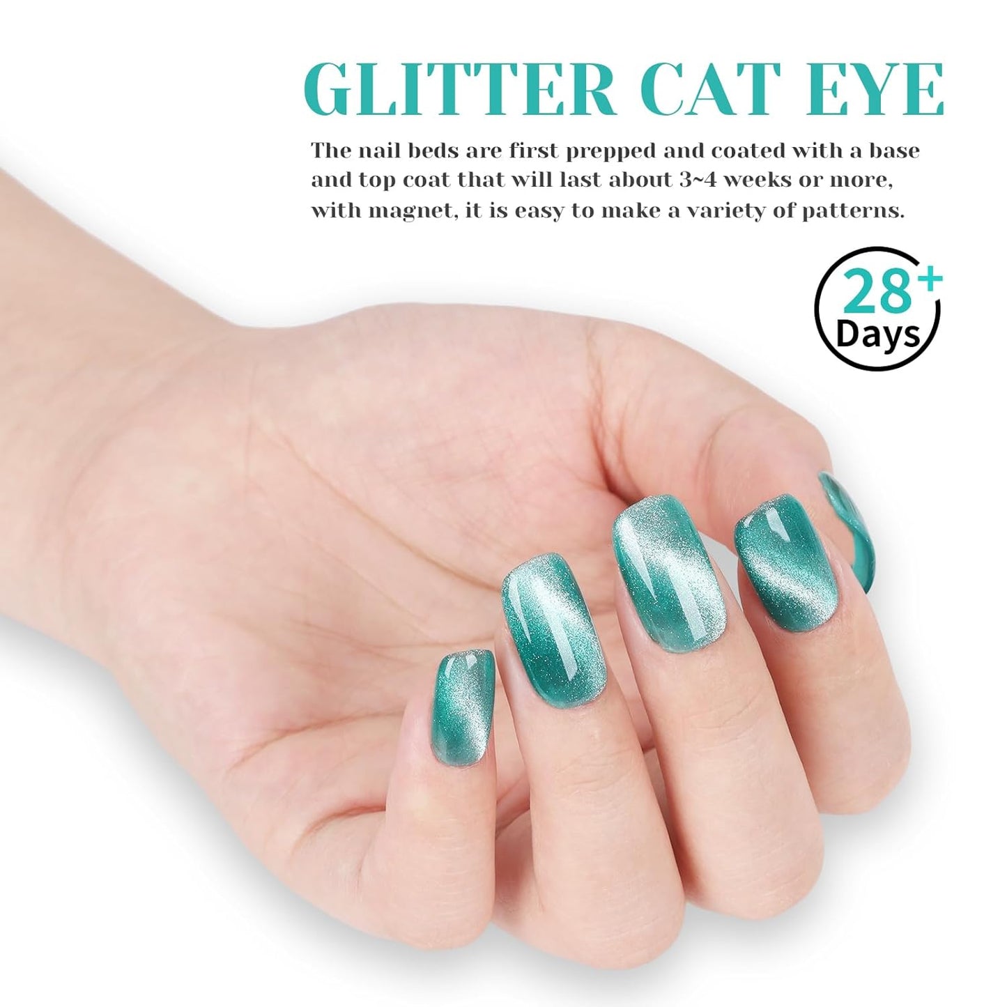 Light Blue Cat Eye Gel Nail Polish - Perfect for DIY at Home & Ideal Gift for Nail Art Lovers!-Velvo Beauty