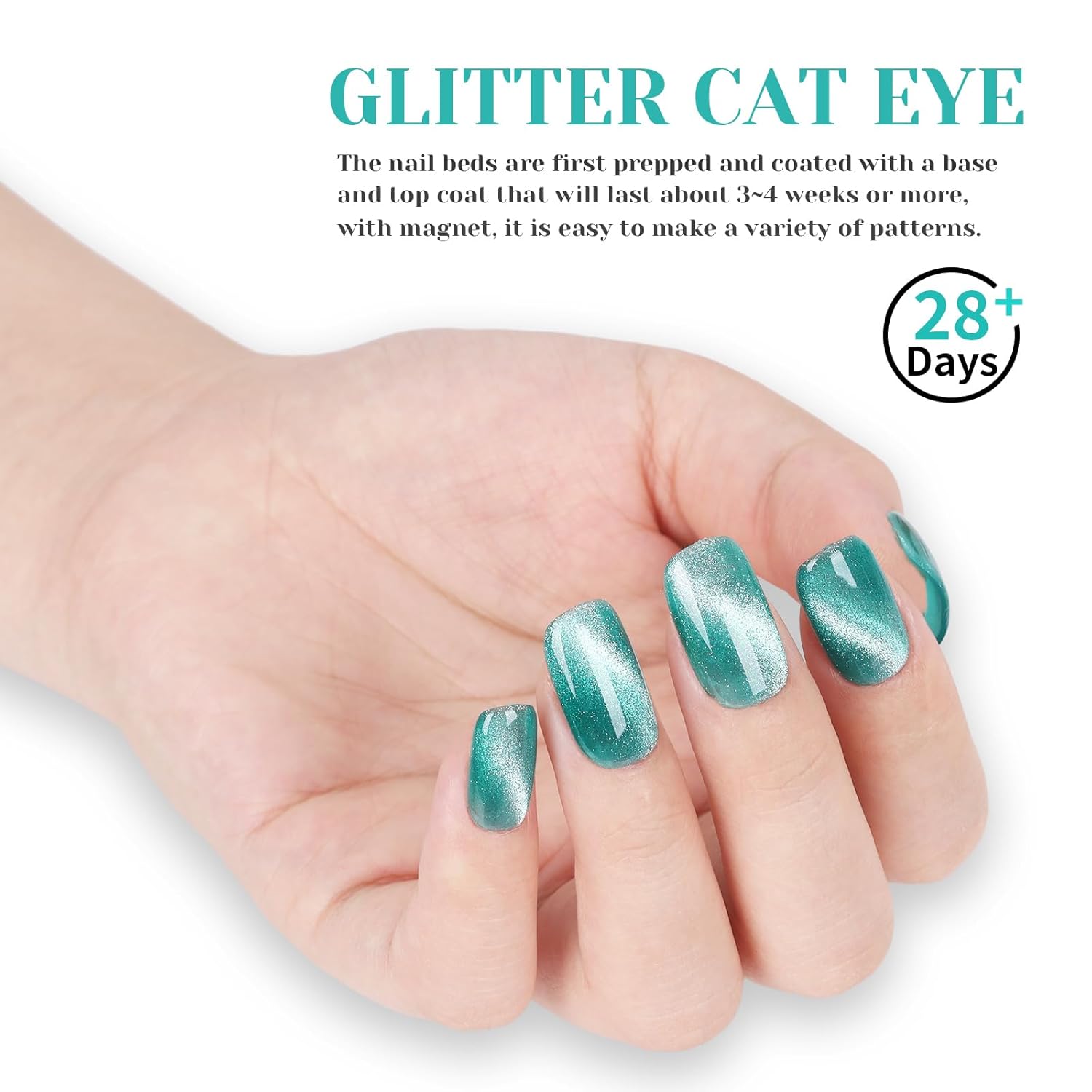 Light Blue Cat Eye Gel Nail Polish - Perfect for DIY at Home & Ideal Gift for Nail Art Lovers!-Velvo Beauty