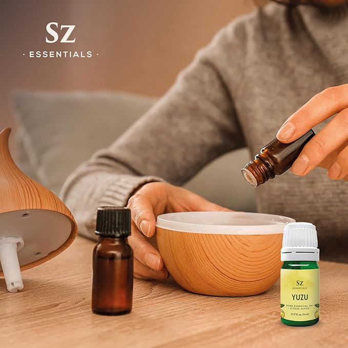 Yuzu Essential Oil - Japan - 100% Pure and Natural, Undiluted - Promotes Natural Solution for Relaxation with Soothing, Fresh and Citrusy Aroma - 0.17 fl oz (5ml)-Velvo Beauty