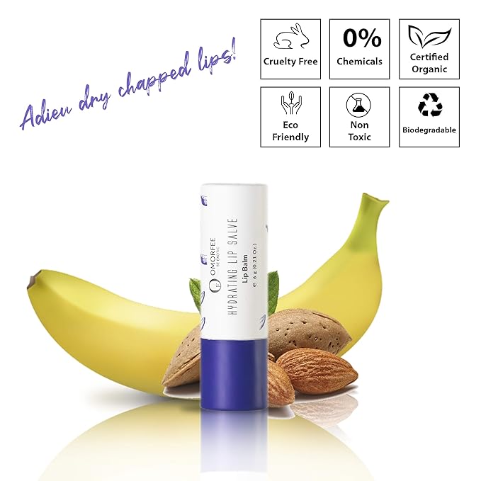 OMORFEE 100% Organic Hydrating LipStick, Lip Stick for Dry Lips, Lip Stick for Chapped Lips, Lip Butter for Nourishing Lips, Lip Stick for Cracked Lips, Moisturize & Softens Very Dry Lips- 6 g/0.21 Oz-Velvo Beauty