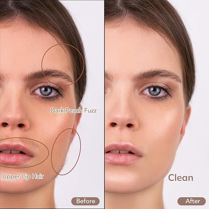 PELCAS Electric Dermaplaning Tool for Face with LED Light, Mini Facial Dermaplaning Razor Kit, Painless 3 Speeds Facial Peach Fuzz & Hair Removal At Home for Women with 6 Blades Off White-Velvo Beauty