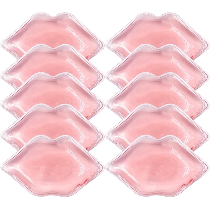 Lip Ice Pack for Cosmetic (10 PCS)，Ice Pack After lip ice treatment, reusable ice pack lip shape ice pack to relieve pain and relax lips, anti-aging lip care ice pack to reduce lip swelling-Velvo Beauty