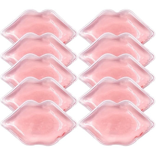 Lip Ice Pack for Cosmetic (10 PCS)，Ice Pack After lip ice treatment, reusable ice pack lip shape ice pack to relieve pain and relax lips, anti-aging lip care ice pack to reduce lip swelling-Velvo Beauty