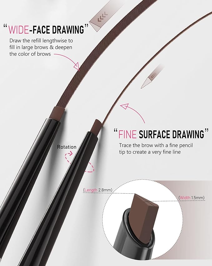 Eyebrow Pencils for Women - Waterproof, Dark Brown-Velvo Beauty