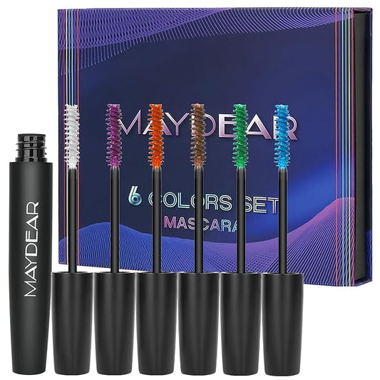 Maydear Waterproof Colored Mascara Set – Long-Lasting, Cruelty-Free, Vegan Eye Makeup for Women (6 Colors)-Velvo Beauty