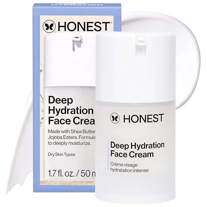 Honest Beauty Deep Hydration Face Cream for Dry Skin | Hydrates + Supports Natural Moisture Barrier | Hypoallergenic + Gentle for Sensitive Skin | 1.7 fl oz-Velvo Beauty