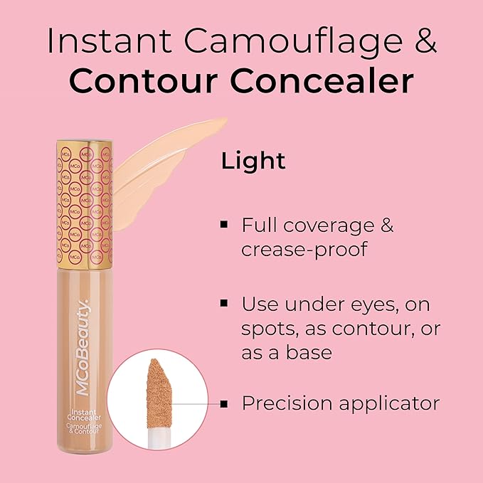 MCoBeauty Instant Concealer Camouflage & Contour, Light, Perfecting Contour with Flawless Coverage, Vegan, Cruelty Free Cosmetics-Velvo Beauty