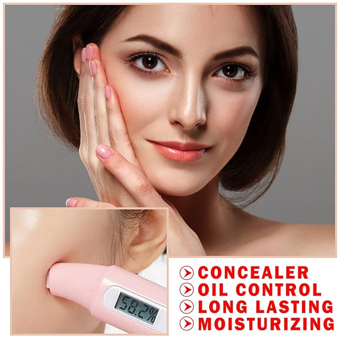 2PCS Mushroom Head Air Cushion CC Cream BB Cream Foundation,Moisturizing Concealer Makeup Base Foundation,Long Lasting Full Coverage Foundation with Mushroom Makeup Sponge(Natural)-Velvo Beauty