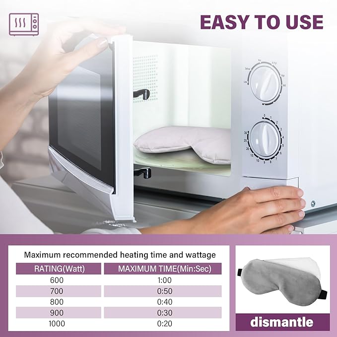 Aroma Season Weighted Eye Mask, Warm Eye Compress for Dry Eyes, Moist Heat Lavender Eye Mask, Microwave Eye Mask for Stye, Belpharitis, MGD (Gray)-Velvo Beauty