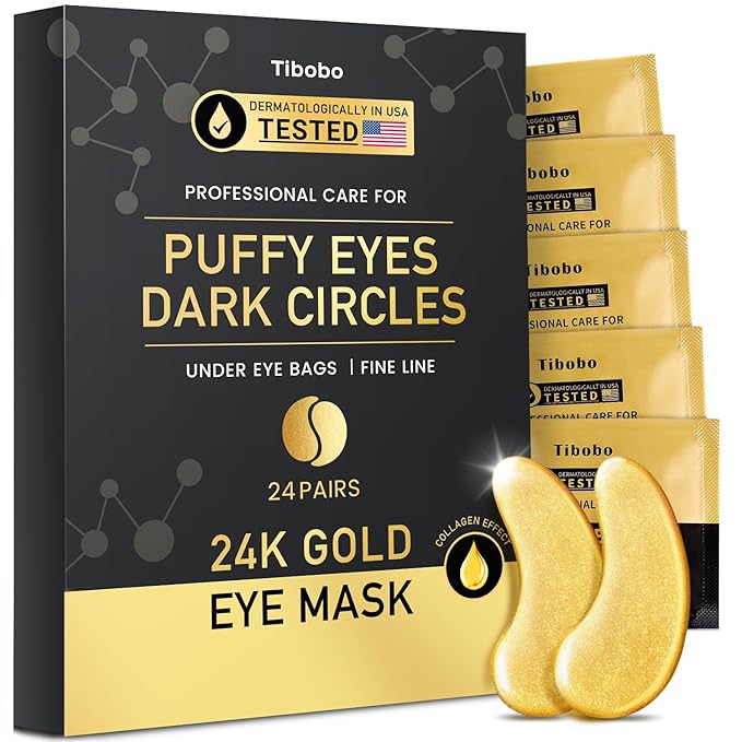 Under Eye Patches (24 Pairs) - 24K Gold Eye Masks Enriched with Abundant Collagen | Diminish Dark Circles and Puffiness | Anti-Aging, Smooth Fine Line, Nourish Skin - Gifts for Women Skin Care-Velvo Beauty