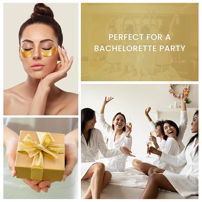 24K Gold Under Eye Patches, Eye Mask,Eye Patches for Puffy Eyes and Dark Circles, Eye Masks Skincare (16 Pair (Pack of 1))-Velvo Beauty