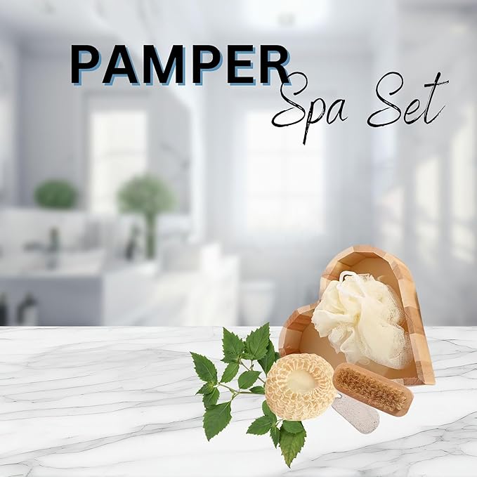 Spa Kit Birthday Box with Loofah Body Brush Lemon Lime Goat Milk Soap, Green-Velvo Beauty