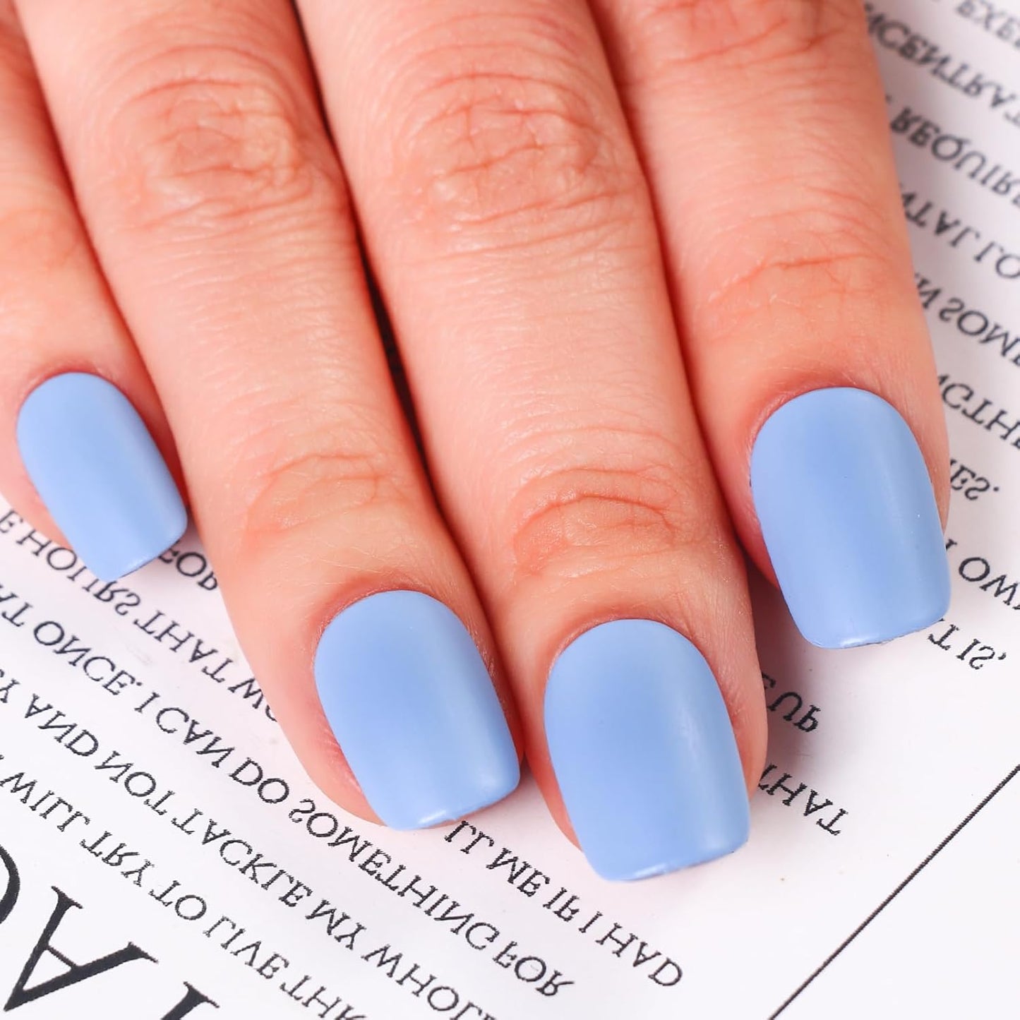 Matte Nail Polish Air Dry Nail Lacquer for Nail Art Varnish, Mist Effect Matte Finish Velvet Nail Polish, 0.35 fl oz (Pure Blue-19, 10 ML)-Velvo Beauty