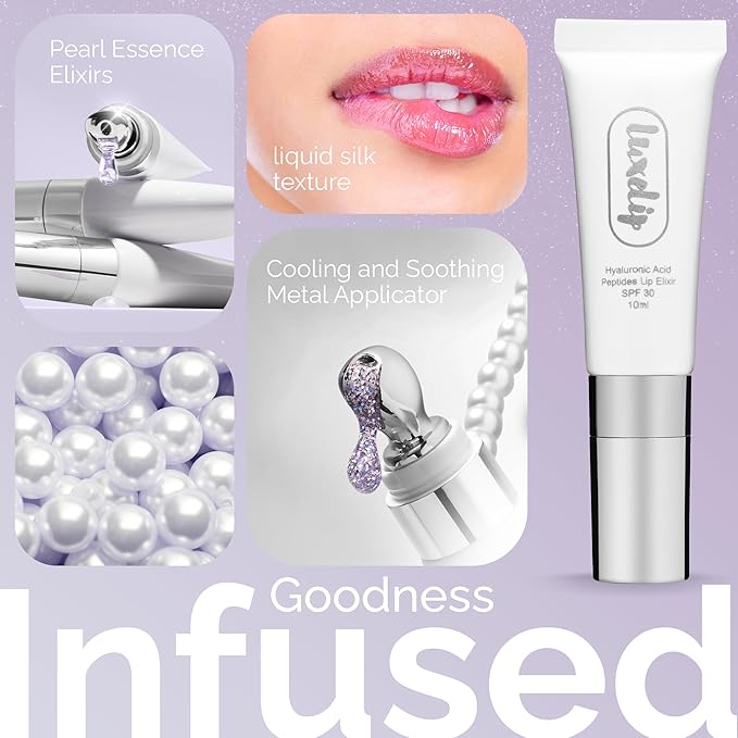 Tinted Lip Balm Elixir for OIder Women, Hydrating Vegan Lip Care with Sheer Color & Moisturizing Glow – Non-Sticky Nourishing Lip Treatment for Soft, Smooth Lips (Pearl Essence 10ml)-Velvo Beauty