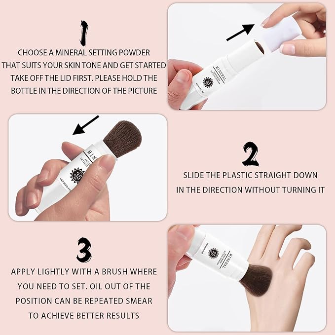 Mineral Sunscreen Setting Powder, SPF 35 Translucent Loose Powder, Mineral Brush Powder, Oil Control Natural Matte Finish, Lasting Lightweight Breathable for All Skin (#04 Pink Complexion)-Velvo Beauty