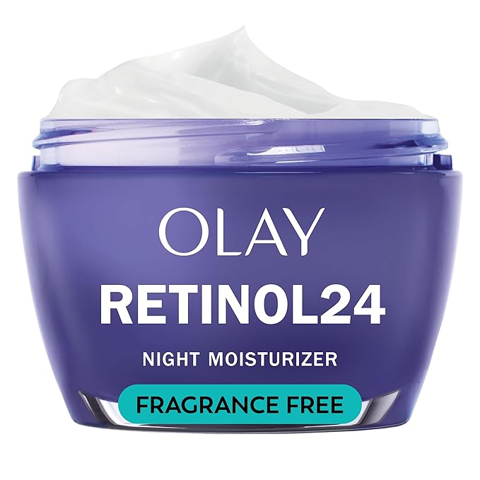 Olay Retinol 24 Face Moisturizer, Anti-Aging Night Cream for Women, Fragrance-Free, Non Greasy - Anti-Wrinkle, Smooth Fine Lines, Tightening, Hydrating Skin Care - Peptides, Glycerin, 1.7 Oz-Velvo Beauty