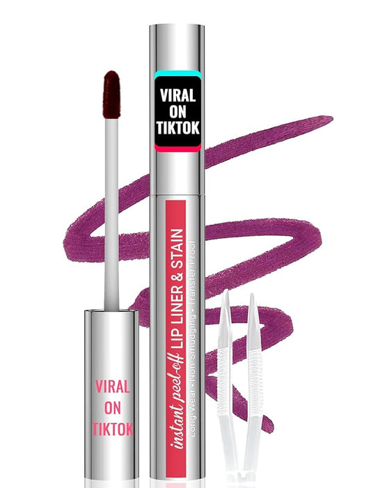 iMethod Lip Stain - Lip Liner Stain, Lip Stain Peel Off with Tweezer, Long Lasting Natural, Waterproof, Easy to Use, Stay On All Day, PLUMPED-Velvo Beauty