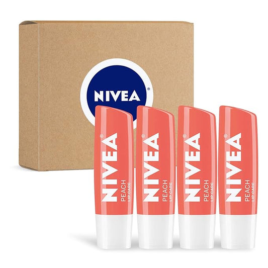 NIVEA Peach Lip Care - Tinted Lip Balm for Beautiful, Soft Lips - Pack of 4-Velvo Beauty