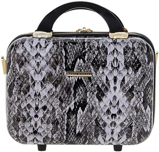 2-in-1 Essential St. Tropez Design Beauty Case - Black/Cream Python, Rose Gold-Velvo Beauty