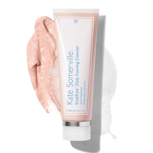 Kate Somerville EradiKate 3% Sulfur Daily Foaming Cleanser Acne Treatment – Clinically Formulated Medicated Face Wash Balances Skin & Cleans Pores, 4 Fl Oz-Velvo Beauty