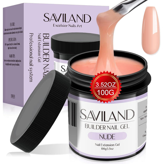 SAVILAND 100 g Builder Nail Gel U V - 3.5 oz Nude Color Hard Gel for Nails High-Capacity for Nail Extension Enhancement Strengthen U V Gel LED Repair Carving DIY Nail Art Manicure Set-Velvo Beauty