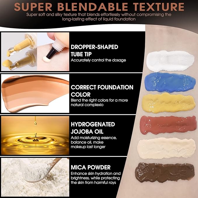 Light Cream Foundation Mixing Pigment for Adjusting Shade and Color Corrector, Blends Easily, Light Cream Color Corrector for Adjusted to Lighten Various Foundation Colors (Light Cream)-Velvo Beauty