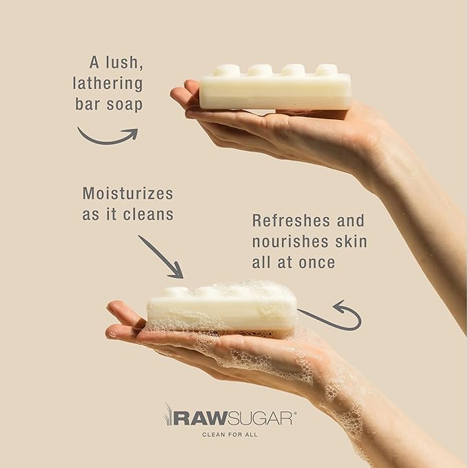 Raw Sugar Santal Body Love Bundle - Body Scrub, Body Lotion, Soap Bar, & Deodorant, Vegan and Cruelty Free, Formulated without Sulfates + Parabens-Velvo Beauty