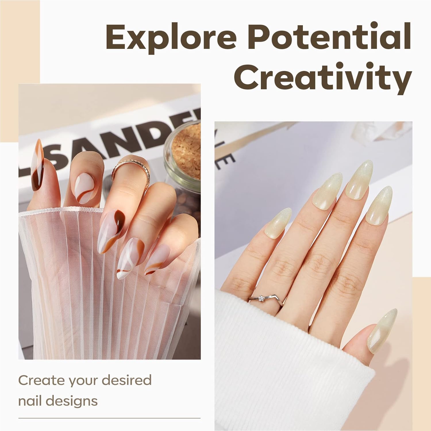 Modelones Medium Almond Nail Tips, 500Pcs Fake Nails Gel Tips Pre-shaped Full Matte Cover False Acrylic Extensions No Filed Stronger Press on Manicure 10 Sizes-Velvo Beauty