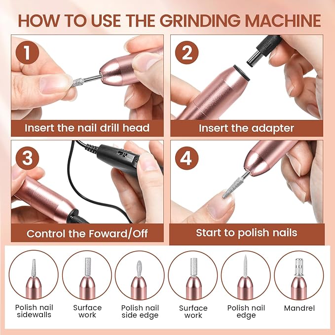 JEWHITENY 14 pcs Poly Gel Nail Extension Kit With Drill Machine U V Nail Light ALL In One Polygel Starter Kit-Velvo Beauty