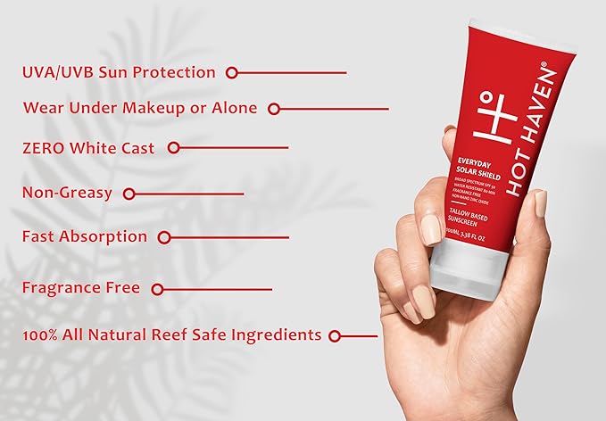 Tallow Sunscreen SPF 50 – Everyday Solar Shield Mineral Sunscreen | Grass-Fed Tallow & Zinc Oxide – Non-Greasy, Baby Safe, Reef Friendly, Chemical-Free Moisturizer – 3.38 oz-Velvo Beauty