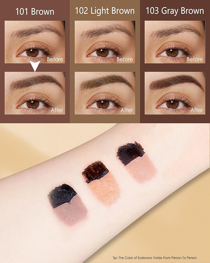 Eyebrow Gel Peel Off, 2Pcs Brown Tattoo Eyebrow Gel Easy Peel Off, Long Lasting Waterproof Eye Brow Tinting Dye, Tattoo Brow Stain Tint Kit for Natural Eye Makeup, Thanksgiving Gift for Women-01-Velvo Beauty