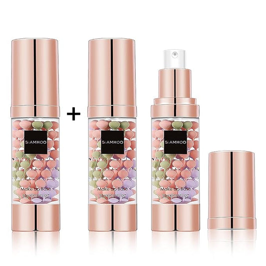 SIAMHOO One Step Face Primer Makeup Tricolor Tinted Moisturizer Skin Tone Correcting and Brightening Primer for Glowing and Flawless Makeup, 35ml - 2pcs-Velvo Beauty