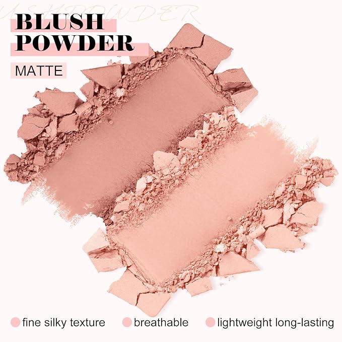 Boobeen Highlighter Contour Makeup Palette Face Matte Bronzer Powder, Compact Contouring Blush for Cheeks, Natural Long Lasting with Brush-Velvo Beauty