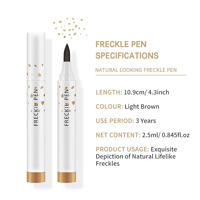 2 Pcs Freckle Pens, Natural Lifelike Freckles Makeup Tool - Dark Brown + Light Brown-Velvo Beauty