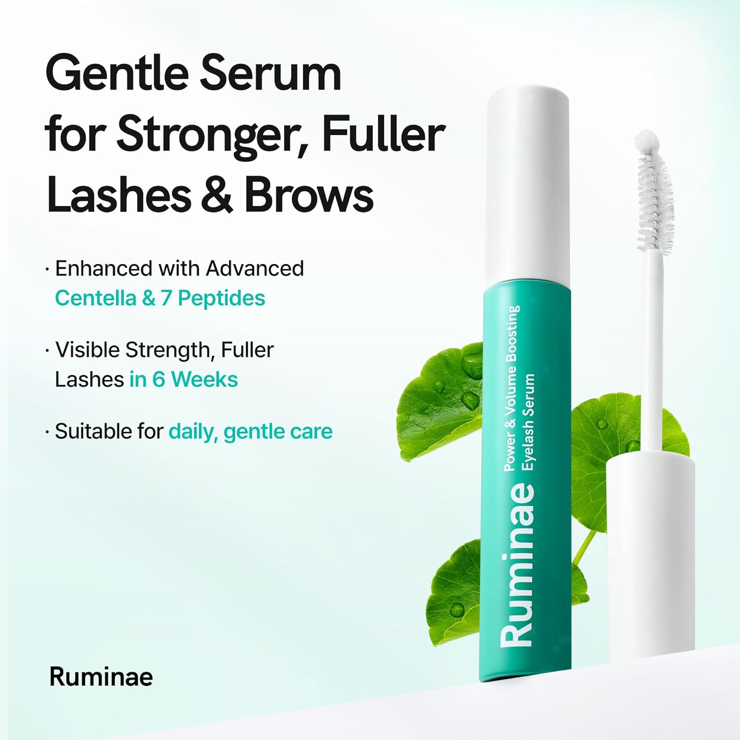 Korean Lash Serum for Fuller, Thicker Lashes | Daily Eyelash & Eye Brow Growth Booster with Biotin, Centella, Peptides, Hyaluronic Acid | Prostaglandin-Free, Vegan, Non-Irritating, 0.3 fl oz-Velvo Beauty