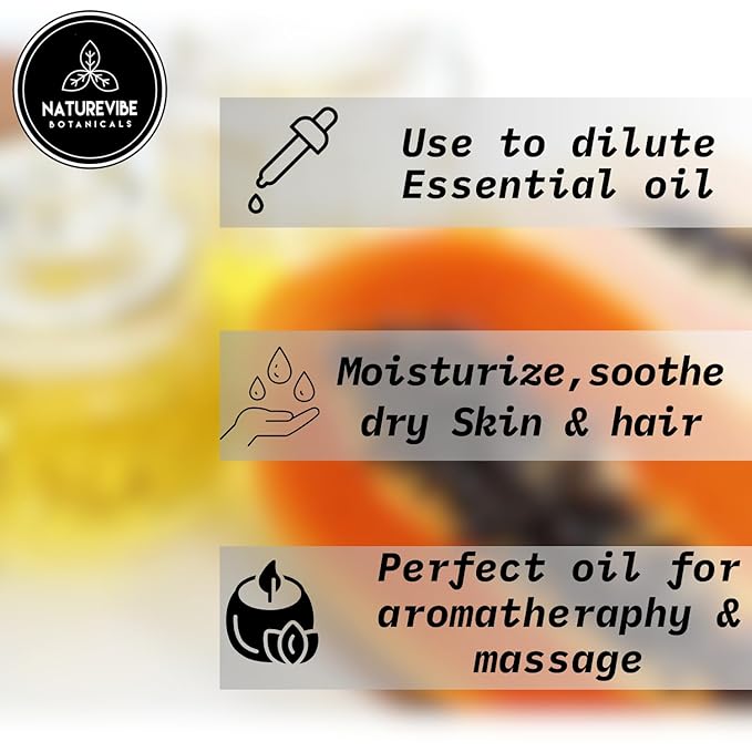 Naturevibe Botanicals Papaya Oil 32 Ounces | 100% Pure and Natural | Great for Skin Care and Hair Care-Velvo Beauty