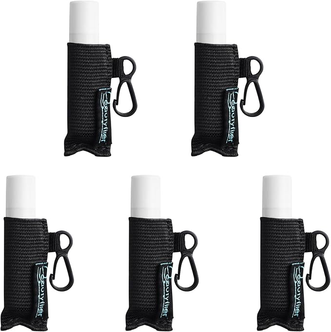 Beautyflier Cute Elastic Lip Balm Holder Keychain, Lipstick Sleeve Chapstick Sleeve Holder for Burts Bees Chapstick-Velvo Beauty