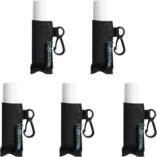 Beautyflier Cute Elastic Lip Balm Holder Keychain, Lipstick Sleeve Chapstick Sleeve Holder for Burts Bees Chapstick-Velvo Beauty