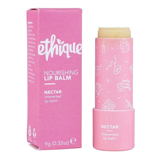 Ethique Nectar Unscented Lip Balm - Plastic-Free, Vegan, Cruelty-Free, Eco-Friendly, 0.32 oz (Pack of 1)-Velvo Beauty