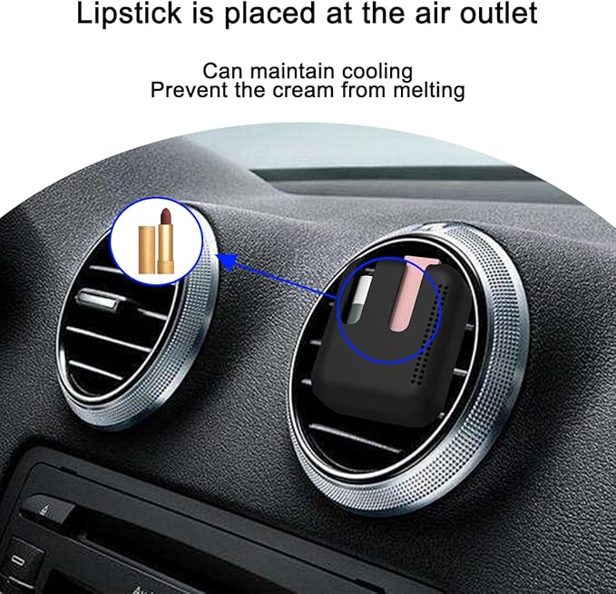 Lip Balm Chapstick Holder for Car Air Vent, Upright Washable Lip Balm Protector for Women Girls, Auto Interior Space Saving Accessories, Universal for Vehicle, Truck and More（Black）-Velvo Beauty