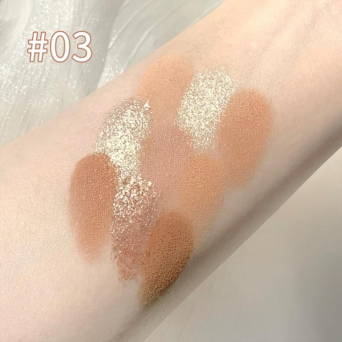 Erinde 9 Colors Eyeshadow Palette, Matte Shimmer Glitter Eye Shadow Makeup Palette, Highly Pigmented Long Lasting Waterproof, Natural Neutral Nude Eyeshadow Makeup Pallet, Milk Latte Color-Velvo Beauty