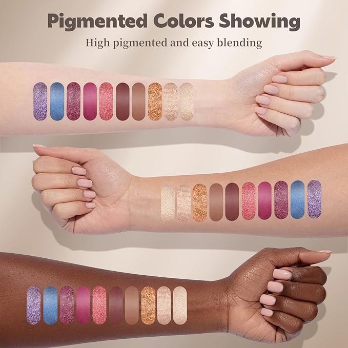 Color Nymph Artistry Palette, Multichrome Makeup Palettes For Face High Pigmented Eyeshadow with Matte Shimmer & Cream Eye Shadows Easy Makeup Blending Palette For Daily Stage Versatile Make Up Looks-Velvo Beauty