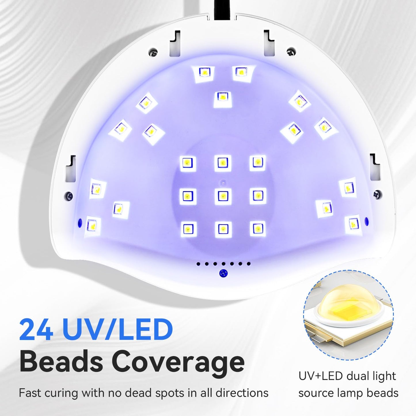 JODSONE U V LED Nail Lamp Professional Cure Auto Sensor and 4 Timer Gel Nail Lamp White-Velvo Beauty