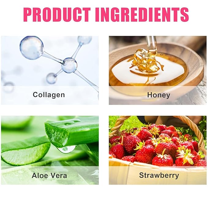 Honey Lip Balm Pot, 4 PCS Honey & Strawberry Lip Sleeping Mask Hydrating Propolis Lip Balm with Stick, Prevention Dry and Cracked Lip Scrubs Reduces Lip Wrink (2 Honey+2 Strawberry)-Velvo Beauty