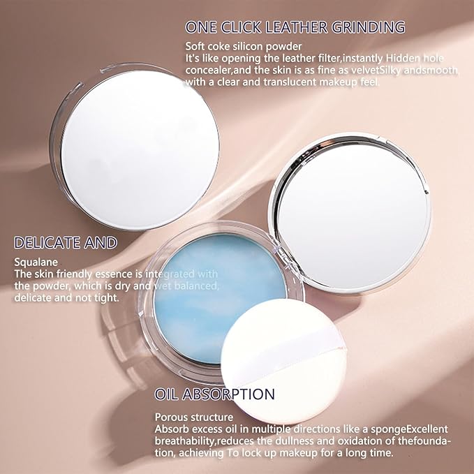 Chillab Lavender Matte Powder,Oil Control Face Pressed Powder Face Setting Powder with Mini Powder Puff for Silky Flawless Long-Lasting Lightweight Skin-friendly Face Cosmetics (Floating Cloud)-Velvo Beauty