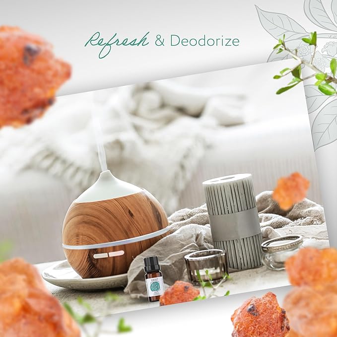 HBNO Myrrh Essential Oil - 1/3 oz (10 ml) Travel Size - Natural Myrrh Oil - Perfect for Cleaning, Aromatherapy, DIY, Soap and Diffuser - Myrrh Essential Oils-Velvo Beauty